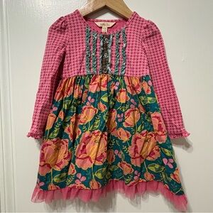 Matilda Jane Pink and Orange Ruffled Tiered Sundress